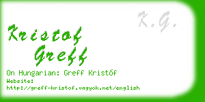 kristof greff business card